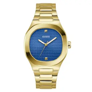 GUESS Stainless Steel Men Blue Analog Square Dial Watch- Gw0662G2