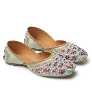 ICONICS Women Mojaris,Colour-Green,Size-UK 6