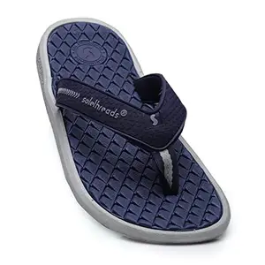 SOLETHREADS RAPTOR | Comfortable | Lightweight | Texture Footbed | Water-resistant Slippers | Flip Flops Men | NAVY | 9UK