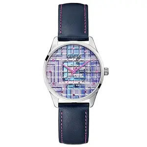 GUESS Leather Analog Multicolor Dial Women Watch-Gw0480L1, Blue Band