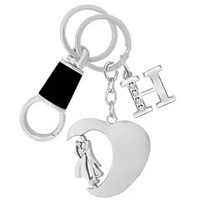 MGP FASHION Wedding Anniversary Valentine's Gifts Revolving Couple Alphabet H Stone Pendant