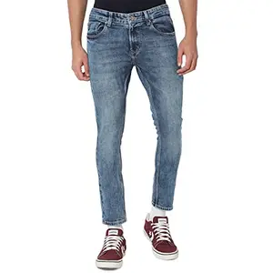 Spykar Men's Kano Slim Fit Mid-Rise Jeans (Ankle Length)