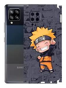 AtOdds - Samsung Galaxy M42 Mobile Back Skin Rear Screen Guard Protector Film Wrap (Coverage - Back+Camera+Sides) (Naruto)