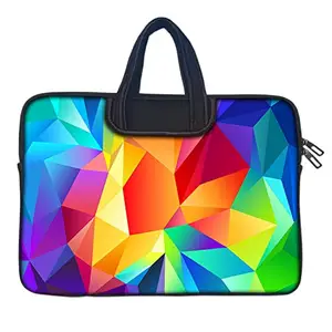 Theskinmantra Designer Laptop Bag with Handle fits Upto 14.1" Laptop/MacBook, Wrinkle Free, Padded, Waterproof Light Neoprene Cover Sleeve Pouch for Men & Women (Colorful Designs)