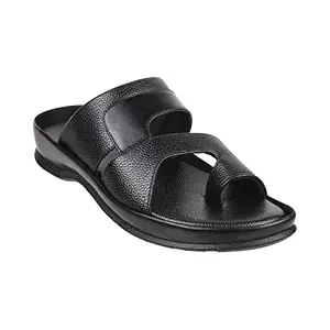 Walkway Men Synthetic Black Slippers, (16-577)