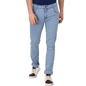 STUDIO NEXX Men's Regular Fit Stretch Jeans (Light Blue)