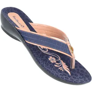 WALKAROO WL7049 Womens Fashion Sandals for Casual Wear and Regular use - Blue Peach