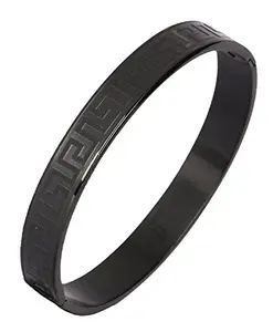Zivom® Stainless Steel Black Oval Kada Bracelet For Men