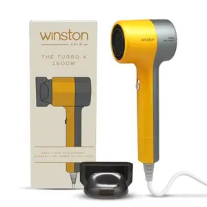 Winston Turbo X Hair Dryer 1600W for Men and Women, Compact and Fast Drying with 3 Speed/ 2 Heat Settings with Low Noise & Overheat Protection - All Hair Types