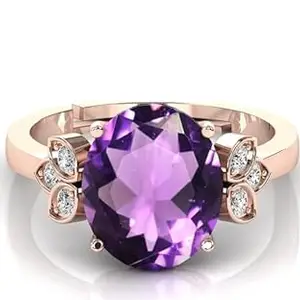 RRVGEM amethyst ring 9.00 Ratti Handcrafted Finger Ring With Beautifull Stone katela/jamuniya ring Gold Plated ring for Men and Women