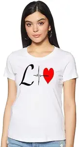 Women's Alphabetic Print Round Neck T-Shirt RI_New_WPRNT#L003_White_S