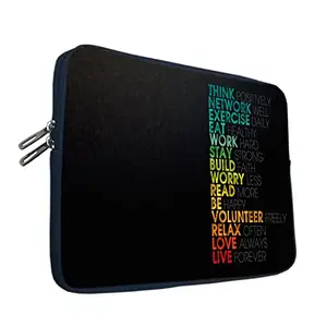 TheSkinMantra Chain Laptop Sleeve Bag Compatible with Laptop/Macbooks/Chrombook/Notebook/Zbook (14.1 Inch [Chain], Think Positively)