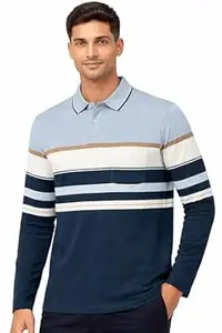 SANE ORIGINALS Full Sleeves Textured Polo Tshirt for Men with Pocket || Long Sleeves Collar and Pocket T-Shirt for Men