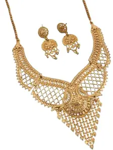 Classic Alloy & Gold Plated Long Necklace for Women | Ethnic Indian Jewelry with Pendant | Suitable for Sarees, Lehengas & Festive Outfits