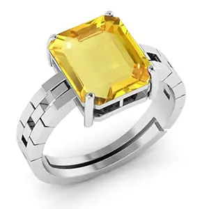 MBVGEMS YELLOW SAPPHIRE RING Pukhraj Gemstone Panchdhatu Ring Yellow Sapphire/Pukhraj Panchdhatu Ring (6.00 Carat) For Men's/Women's