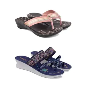 Women's Comfortable Sandal,Casual Lightweight Sandal for Everyday Wear | (Combo 2)-1956-1947-8