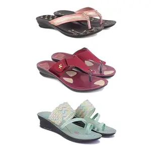 Women's Sandals | Lightweight Wear| Stylish & Easy to Wear For Women'SPCV-SAN-(3-COMBO)-1956-1974-1954-7