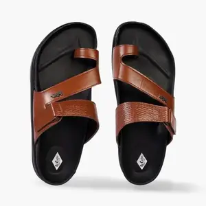 Lee Cooper Men's Leather Toe-Ring Sandals with Straps