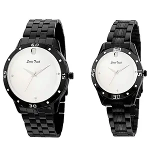 swiss track Analog Chain Strap Watch for Gift Couple Watch (STTC_0153) Pack of 2 Pc