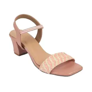 tresmode Cescross Women's Pink Dress Block Heel Sandals in Size 3 UK / 36 EU