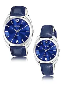 LOREM Blue Stylish Dial Analog Watch for Lovely Couple LR80-LR327