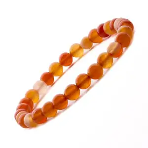 Plus Value Natural Red Carnelian Bracelet Reiki Chakra Crystals Healing for Men Women Boys and Girls (6mm Beads, Jute Bag)