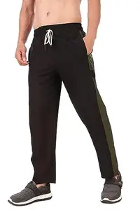 Pyro Spirit Men's Polyester Track Pants - Comfortable Athletic Wear for Active Lifestyles (XXL, Black)