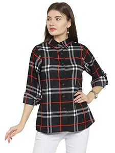 Enchanted Drapes Black Red Cheque Shirt (S)