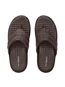 San Frissco Men's Sandal with Cushioned Footbed/Ultra Soft Lightweight Durable Chappal for Outdoor Use/Festive Ethnic Wear Wedding With Kurta - 9 (Brown)