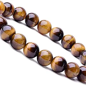 Apoorvi Jaipur Tigers Eye Bracelet 8 MM Beads Grade Crystal Healing Semi- precious stone Brown Bracelet for Men and Women