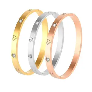 MIAMI bracelet for women Stylish Bangles for women Adjustable Anti Tarnish Bracelet for girls rose gold Kada for Women Accessories Anti Tarnish Jewellery Stainless Steel Cuff Bracelet gifts Combo