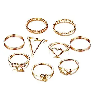 Vembley New Oxidised Rings Combo of 9 Rings for Women and Girls