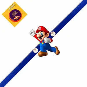 Beingelegant _ Magnet KIDS RAKHI - Super MARIO Rakhdi for Brother with Roli Chawal and Raksha Bandhan Greeting Card Beingelegant Rakhdi for Brother – Handmade Rakhi with Greeting Card | Rakhdi for Kids | Eco-Friendly Rakhdi | Rakhii for Bhaiya | Support Vocal for Local