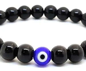 BANGARA COLLECTIONS Bracelet, Reiki Natural Black Tourmaline Bracelet 8 mm, Round Bead Bracelet for Wealth Protection, Genuine Gemstone Beads for Calming, Stress Relief & Spiritual Healing - Natural