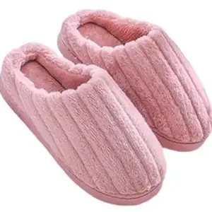 Wolvesden Women's Home Flip-Flops & Slippers Winter Indoor Non-Slip Soft Fur Flip Flop Slides And Slippers Cute Bear Flip Flops for Women-Pink_6