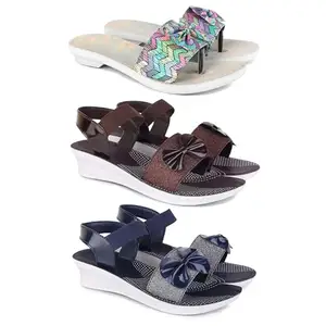 Women's Comfortable Sandal,Casual Lightweight Sandal for Everyday Wear | BT-(3-COMBO)-1966-1970-1972-5
