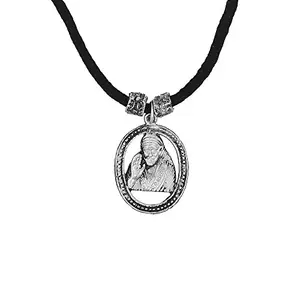 Memoir Silver plated Brass Shirdi Saibaba pendant necklace Sainaith Locket Men women Hindu god (PCKL0955)