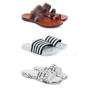 DRACKFOOT Men's Sandals | Lightweight Wear| Stylish & Easy to Wear For Men's GR-SAN-(3-COMBO)-3151-3026-3104-6