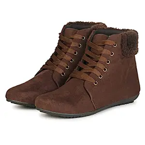 commander shoes Commander Latest Stylish Boots for Girls and Women (38, Brown, 828)