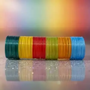 KAYASHA Women's Premium Plain Glass Bangles Set for Women & Girls | Traditional Handcrafted Indian Bangles | Stylish Ethnic Jewelry for Weddings & Festivals |6colours144 Pcs Set