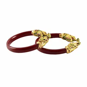 MAYA FASHION Red Gold Platted Acrylic-Brass Bangle With Very Extra Large Size Elegant Extra Large Size Bangle | Perfect Fit for Plus Size banglesTrendy and Comfortable Fit for woman and girls | (Sku-ban999)