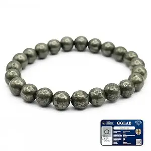 Natural Pyrite Stone Bracelet for Men & Women – Energized Crystal Beads for Success, Confidence, Wealth & Business Growth
