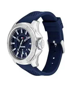 Tommy Hilfiger Men's Blue Stainless Steel & Silicone Strap Analog Watch