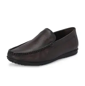 HITZ_6152 Men's Brown Leather Formal Slip On Shoes
