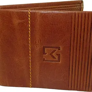 Young Arrow Men Tan Genuine Leather Wallet (7 Card Slots)