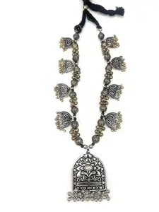 AGAAS ENTERPRISES Designer Jewellery Oxidised Dual Tone Necklace with Earing Collection Combo Necklace Set