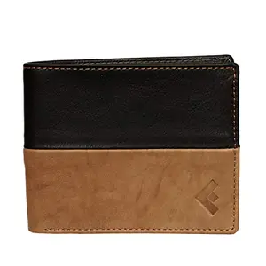 Fustaan Genuine Leather Bi-Color Black Tan Men Wallet
