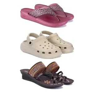 Women's Comfortable Sandal,Casual Lightweight Sandal for Everyday Wear | BT-(3-COMBO)-1886-OO1-1951-8-EURO-39