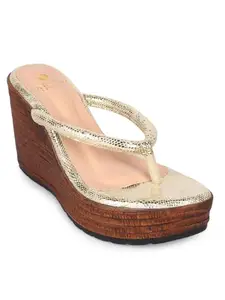 Carlton London women Fashion Sandal,Gold,UK-5