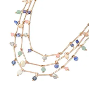 Accessorize London Women Multi Bead Drop Layered Necklace